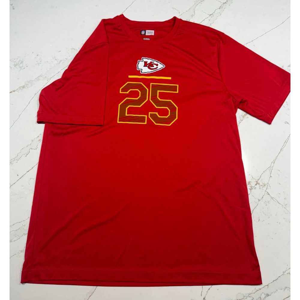 Men's Kansas City Chiefs Jamaal Charles Majestic Red Quick Dry Shirt Size XL